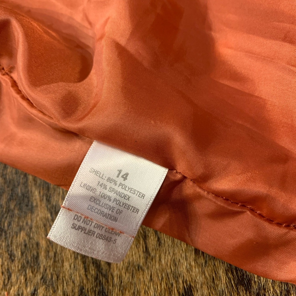 Bisou Bisou size 14 rust colored studded asymmetrical side zip skirt with lining - Picture 10 of 10